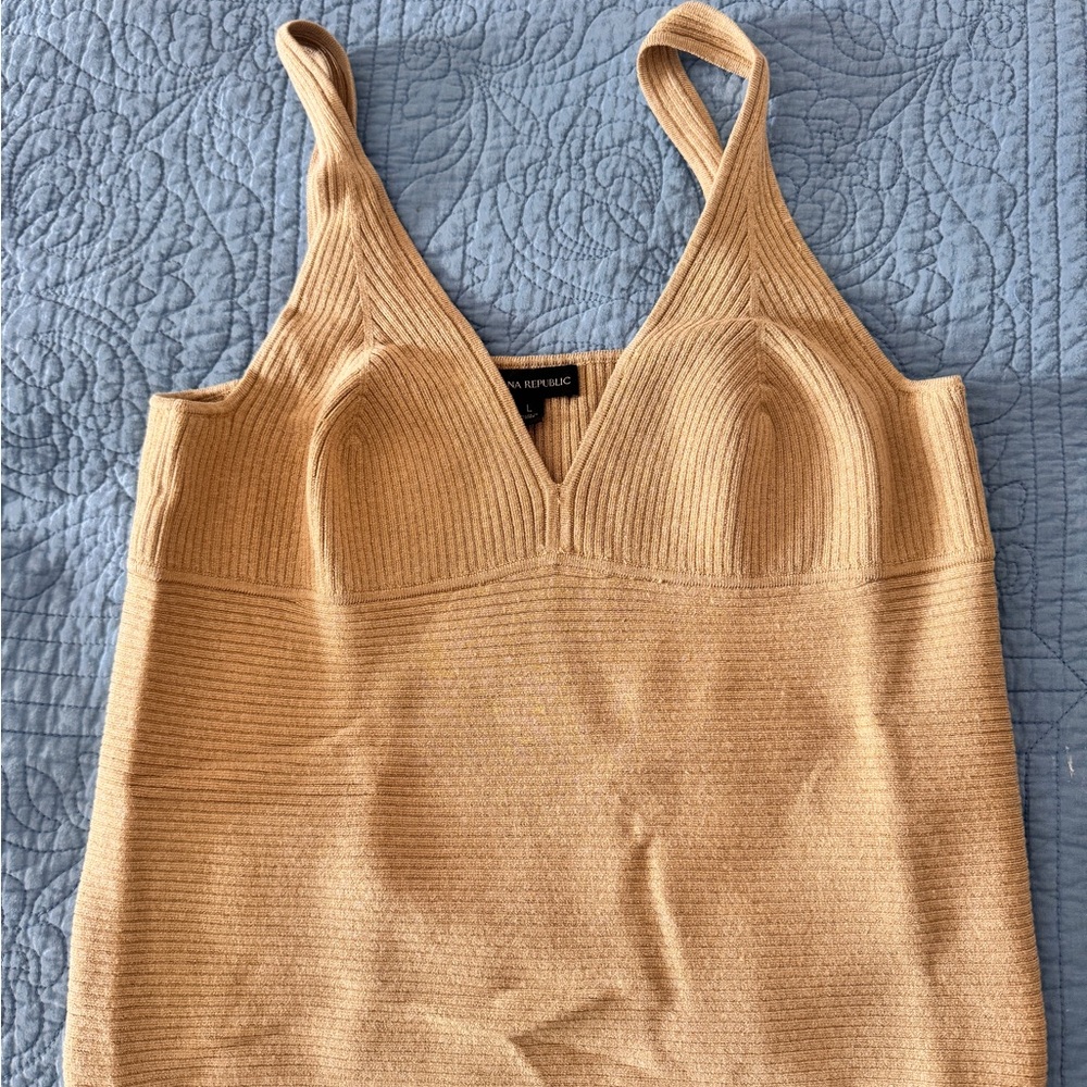 Banana Republic Tan Ribbed Bustier Tank Top
